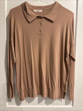Cherish Womens Long Sleeve Sweater Polo Large